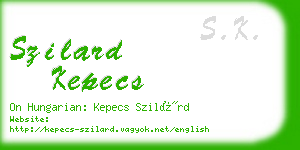 szilard kepecs business card